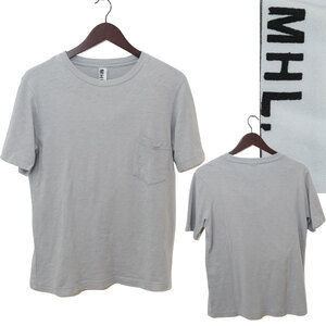 ★【名作 国内正規品】MHL. エムエイチエル（マーガレットハウエル）コットン100％ ポケット付き カットソー Tシャツ 半袖 M