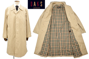 A-4624★DAKS LONDON ダックス ロンドン★日本製 ベージュ フライフロント ステンカラー コート 胸囲92cm A5 M