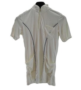 CH2070-25◆ 新品 訳あり ナース服 看護衣 アイロン可 洗濯可 ポケット3ヶ所 フロントファスナー開閉 Sサイズ ホワイト ネイビー 送料350円