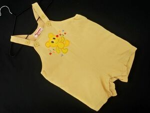 MIKIHOUSE ミキハウス くま オーバーオール ロンパース 80cm ペールオレンジ ■■ ☆ dic1 子供服