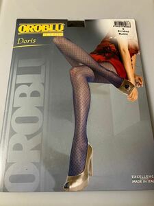 【送料無料】 OROBLU trend doris S EU38/40 black pattern sheer tights 20デニール パンティストッキング 柄 デザイン 黒 ブラック 