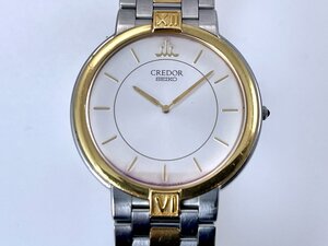 1円スタート SEIKO CREDOR セイコー クレドール 2F70-0640 腕時計 メンズ クォーツ 18KTベゼル コンビカラー 稼働品 [328626