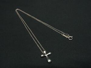 1円 ■美品■ TIFFANY＆Co ティファニー エルサペレッティ スモールクロス SV925 ネックレス ペンダント アクセサリー シルバー系 FF5411