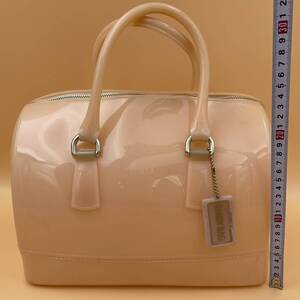 ko0221/06/75 FURLA CANDY BAG フルラ キャンディバッグ ピンク系 PVC ハンドバッグ 手提げかばん Italy イタリア 1円～ 1スタ 1円スタート