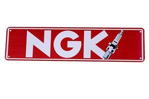 NGK スパークプラグ 横長型 ストリートサイン アメリカンブリキ看板 メタルプレート