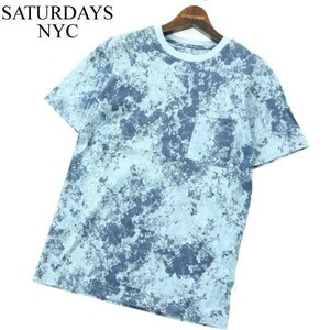 SATURDAYS NYC サタデーズ ニューヨークシティ 春夏 総柄★ 半袖 ポケット カットソー Tシャツ Sz.XS　メンズ　A2T07886_7#D