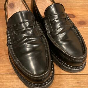 【Edifice別注】 Paraboot REIMS パラブーツ ランス ローファー ブラック ガラスレザー