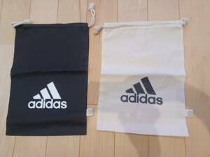 未使用即決 adidasアディダス ノベルテイ 木綿ミニバッグ 2枚組 35×25cm 