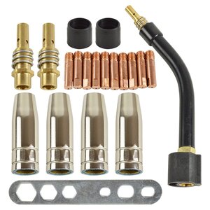 【送料無料】0.8mm 半自動溶接機 交換 消耗品 セット 20点 ボディ ノズル チップ トーチ MIG100 MIG130 MIG160 MIG200 100v 200v