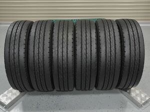 山有り 程度良好 ブリヂストン デュラビス R205 215/70R17.5 118/116L LT 6本セット【2019年製 9mm 縦溝 BS DURAVIS エルフ コースター】