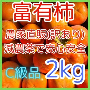 【C級品】甘柿の王様 減農薬 安心安全な かつらぎ産 富有柿 訳あり 2キロ 送料は地域別 甘くて美味しい 業務用にも使える persimmon