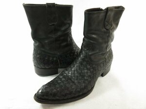 【ブッテロ BUTTERO】 イントレチャートレザー サイドジップ ブーツ 紳士靴 (メンズ) size41 ブラック 黒 □30MZA6569□