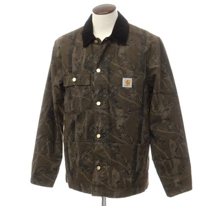 【中古】カーハート Carhartt コットン ワークジャケット ダークオリーブ【サイズL】