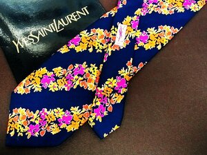 ♪4466D♪状態並品【花 花びら 柄】サンローラン【YSL】ネクタイ