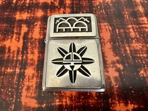 ZIPPO ジッポー スターリングシルバー ホピ族製作 サンフェイス レインクラウド ハンドメイド オーバーレイ オイルライター 喫煙具 