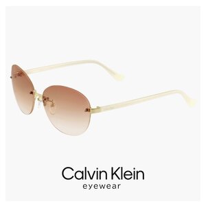 新品 カルバンクライン サングラス ck1223sa 714 calvin klein メンズ レディース オーバル型 ツーポイント 枠なし UVカット UV400