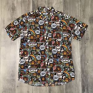 Comic milo & lisa 半袖シャツ Mサイズ a bathing ape BAPE マイロ リサ エイプ ベイプ アベイシングエイプ y51al