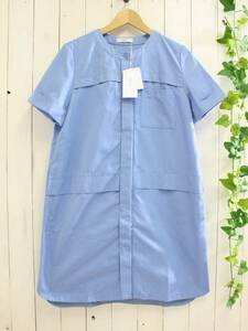 定価3万4千円 新品 訳有り*BODY DRESSING ボディドレッシング*ペチコート付きノーカラーコットンシャツワンピース 38(M)*