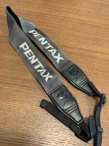 PENTAX ペンタックス ネックストラップ シルバー文字 グレー 立体文字 美品