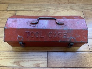 中古品 tool case ツールボックス box 赤 工具箱 車 道具 整備 メンテナンス 自動車 レトロ アンティーク 缶 古道具 昭和 1