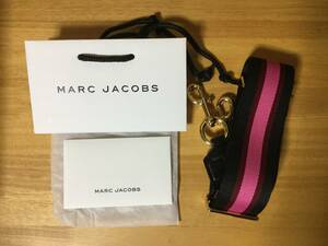 未使用★MARC JACOBS / マーク ジェイコブス　SPORTS STRIPE STRAP　ストラップ　ワイド　ワイン・ピンク系★