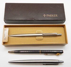 PARKER☆パーカー ボールペン MILLENNIUM 2000 ミレニアム 黒 + ノック式銀色2本 計3本まとめて☆筆記確認済☆X0107295