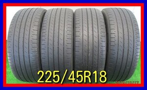 ■中古タイヤ■　225/45R18 91W DUNLOP SP SPORT MAXX050 クラウン オデッセイ レガシィ等 夏タイヤ オンロード 激安　送料無料 B837