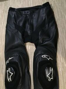 alpinestars MISSILE SHORT 牛革レーシングパンツ ブーツインタイプ ウエスト幅78-86cm 腰・膝パッド・バンクセンサー付き