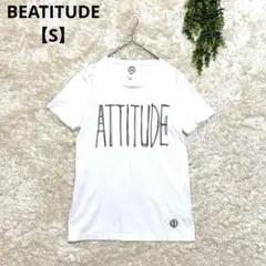 BEATITUDE ビアティーチュード Tシャツ【S】ロゴ シンプル 白