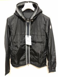 未使用 MONCLER ANTON モンクレール ジャケット ナイロン パーカー 2 正規品 送料無料 ワッペン ブルゾン フード ブラックトリコロール