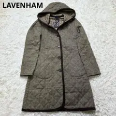 【極美品】LAVENHAM ラベンハム　ロングコート　フード　ツイード　36 S