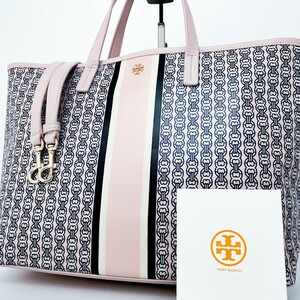 1円■未使用級■Tory Burch トリーバーチ 2way　ジェミニリンク トートバッグ ショルダー ビジネス A4 レディース レザー ヴェールピンク