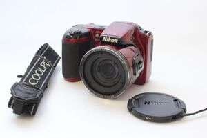 【動作美品】ニコン Nikon COOLPIX L820 レッド 動作確認済 ストラップ レンズキャップ 単三電池