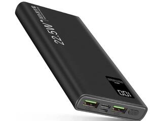 モバイルバッテリー 大容量 10000mAh 軽量 薄型 PD22.5W+USB-TYPE C入出力ポート&QC3.0対応