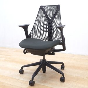 良品★新品肘パッド取付済★ ハーマンミラー Herman Miller セイルチェア オフィスチェア ブラック メッシュ KK13631-2 中古オフィス家具