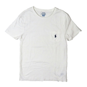 ポロ ラルフローレン POLO RALPH LAUREN カスタム スリム フィット Tシャツ カットソー 胸ポケット ポニーロゴ刺? ワンポイント 白 ホワイ