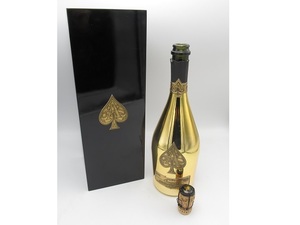 〓④ARMAND DE BRIGNAC BRUT アルマンド ブリニャック ブリュット ゴールド 空き瓶 750ml 箱つき シャンパン ボトル ξ