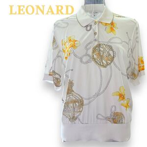 レオナール＊衿元オシャレなトップス＊サイズＭ〜＊LEONARD