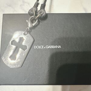 【1円スタート】 DOLCE＆GABBANA 十字架 ドッグプレート タグ ペンダント シルバー　ドルチェ&ガッバーナ