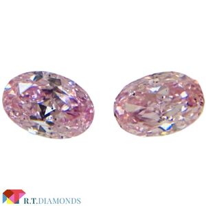 SET！FANCY INTENSE PURPLISH PINK/FANCY PURPLISH PINK 0.12ct/0.10ct OV/RT2006/GIA