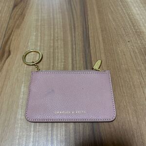 【K】CHARLES & KEITH チャールズアンドキース カードケース コインケース ジャンク品 ピンク