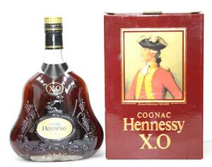 39 古酒 Hennessy X.O ヘネシー XO 金キャップ クリアボトル 未開栓 箱付き 700ml 40% COGNAC ブランデー １円スタート