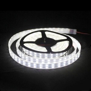 LEDテープライト ホワイト 白 24V 1M 2列 5050SMD カバー付 120連 切断可 蛍光灯 トラック 船舶 サイド マーカー LEDテープ 劣化防止 DD07