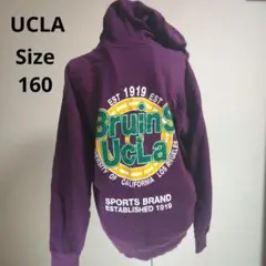 【オシャレ☆UCLA】紫　バックロゴプリント　パーカーサイズ160 SS