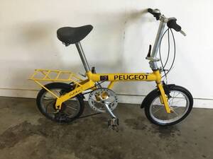 △ 岐阜発/ PEUGEOT/ プジョー/ 小径自転車/ 16インチ/ 7段変速/ 走行確認/ ハンドル溶接部割れあり/ 現状品/ 管b0.5/ R6.12/14 △