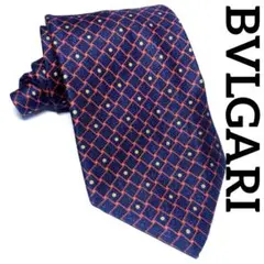 美品★BVLGARI チェックドット柄ネクタイ Davide Pizzigoni