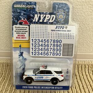 GREENLIHGT グリーンライト NYPD 2016 FORD POLICE INTERCEPTOR UTILITY 1/64 ミニカー フォード ポリスカー police ポリス パトカー