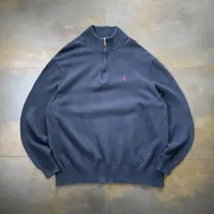 Polo Ralph Lauren ラルフ　ハーフジップニット　厚手　紺　3XL