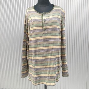 【国内正規品】ミッソーニ インティモMISSONI INTIMO/ヴィンテージ/ビンテージ/古着/オーバーサイズ/総柄/ボーダー/ヘンリーネック/ロンT/M