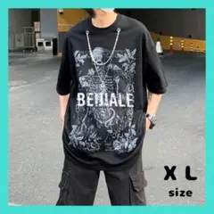 【最終値下げ!!!】Tシャツ ドクロ 半袖 XL オーバーサイズ 原宿系 骸骨